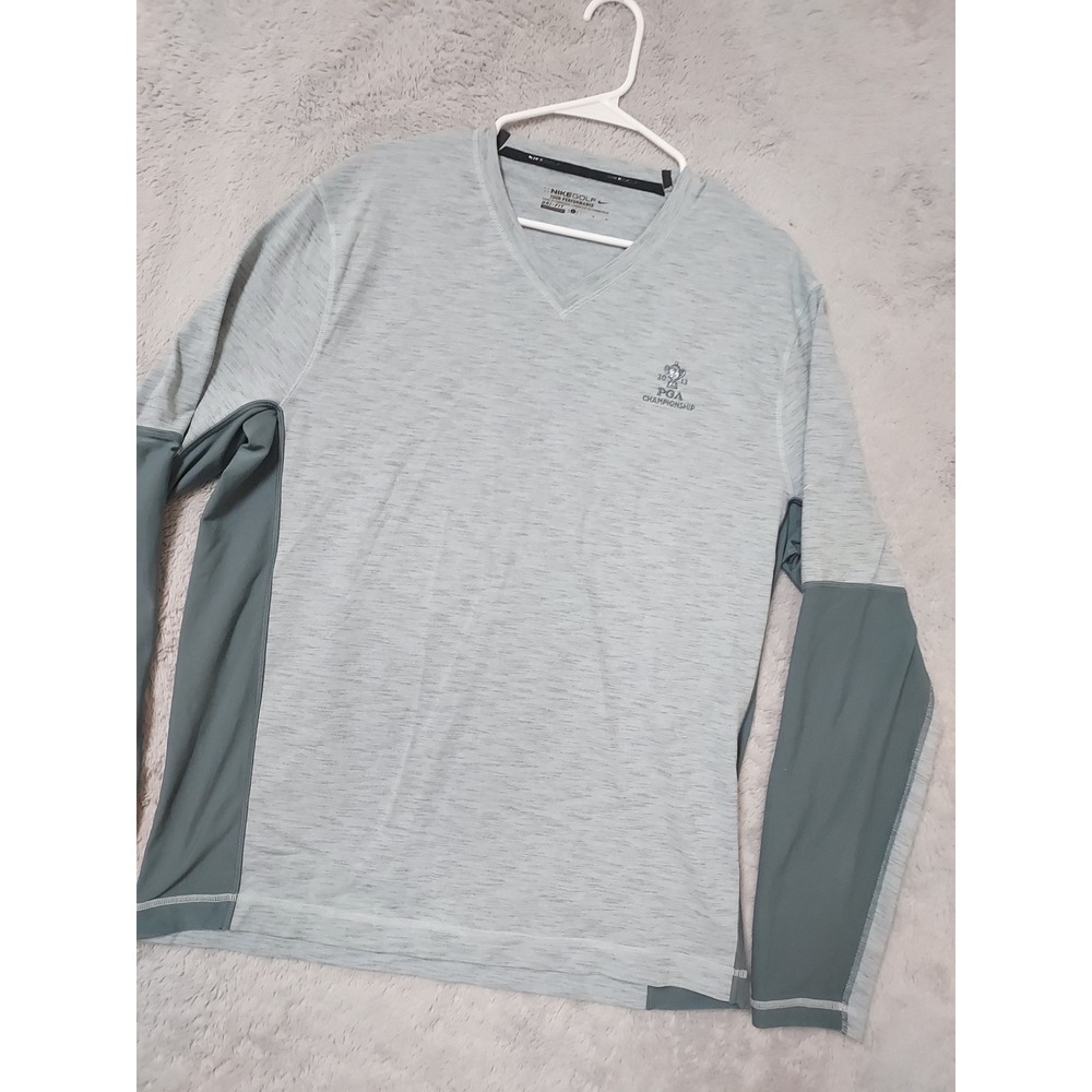 Nike Sweater Mens Large 2013 PGA Championship Dri Fit V Neck Tech Pullover Green